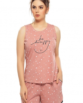 ZEYO Women's Cotton Star Printed Night Suit 