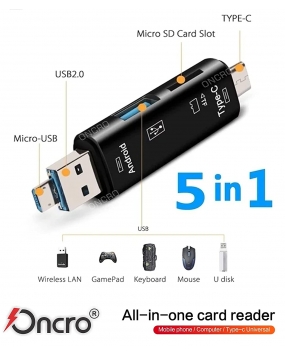 ONCRO® 5 in 1 OTG Card Reader 
