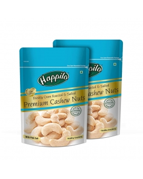 Happilo Premium Toasted and Salted Cashews, 200g (Pack of 2)