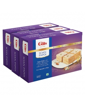 Gits Soan Papdi, Ready to Eat Indian Dessert, Pure Veg, 