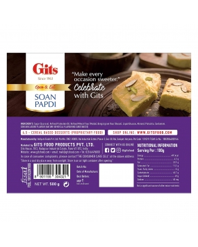 Gits Soan Papdi, Ready to Eat Indian Dessert, Pure Veg, 